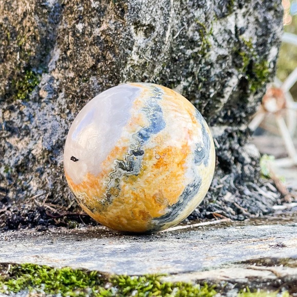 Bumble Bee Jasper 51 mm Sphere Orb mineral Decor - Picture 5 of 7